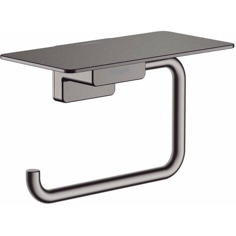 Hansgrohe AddStoris - Porte-papier toilette avec étagère, chrome noir brossé 41772340 (1/3)