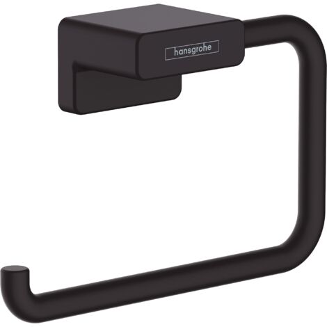 Hansgrohe – Porte-papier toilette 41771670 en métal noir mat – Montage mural discret – Dimensions 141x77x40mm – Fixation cachée incluse