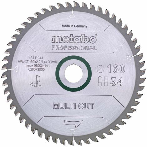 Lame de scie circulaire multi cut professional HW/CT D160xB2,2x20mm 54Z. FZ/TZ (1/3)