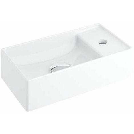 Ravak Veda 400 - Lave-mains Slim 40x22 cm, avec un trou pour robinetterie, blanc XJX01240000 (1/5)