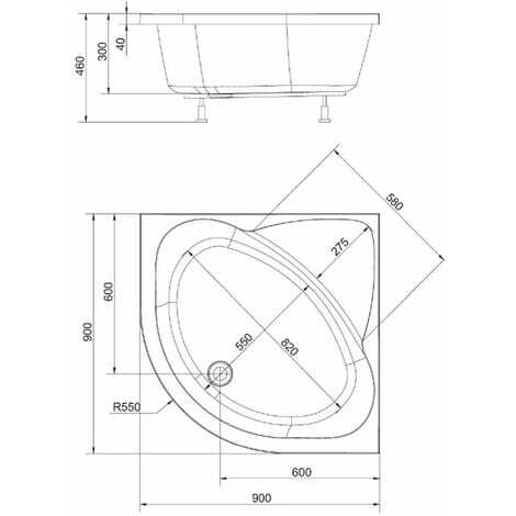 Polysan Receveurs de douche - Receveur de douche SELMA, 90x90 cm, blanc 28611