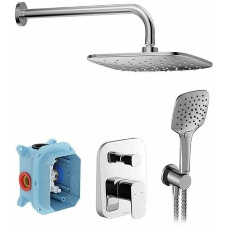 Ravak 10° - Set de douche avec mitigeur encastré, corps d’encastrement, 3 jets, chrome X07S011 (1/5)
