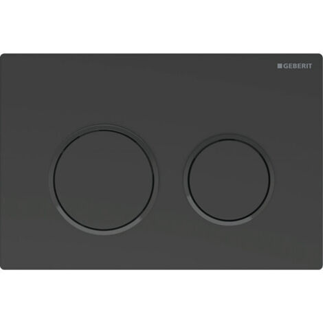 Geberit – Plaque de déclenchement WC pour rinçage à 2 volumes – Finition métal noir mat – Dimensions 212 x 142 x 10 mm – Installation rapide sans outillage - Omega20