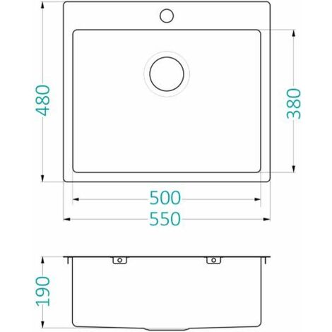 Alveus Quarto - Évier 55x48 cm, inox 1124382