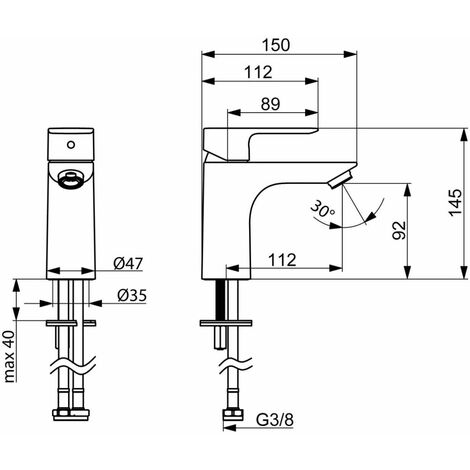 Mitigeur Lavabo Piccolo SA840 Chromé - Robinet Monolevier Laiton Avec Cartouche Céramique Durable