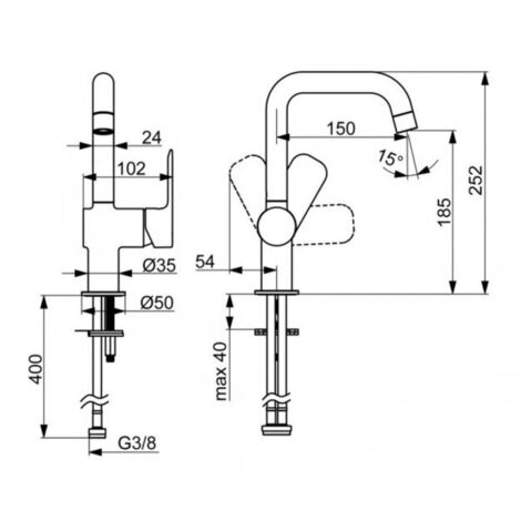 Hansa Designo robinet de lavabo avec vidage chromé