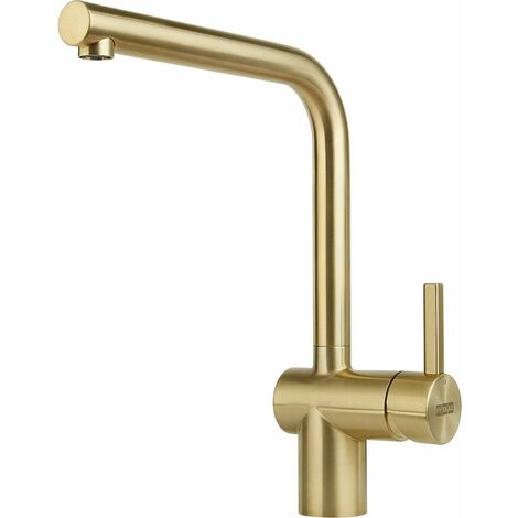 Franke – Mitigeur d'évier doré 297mm – Inox rotatif 180° – Débit 12,2 l/min – Écoulement laminaire – Non adapté pour éviers inox (1/5)