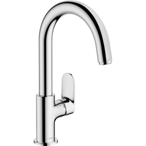 Hansgrohe – Mitigeur de lavabo 200 avec tirette et vidage synthétique chromé – Hauteur 200 mm – Projection 166 mm – Type de jet laminaire – 71554000 (1/10)