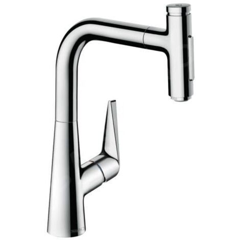 Hansgrohe Talis Select M51 - Mitigeur d'évier M5117-H220 avec douchette extractible, sBox, chrome 73868000 (1/5)