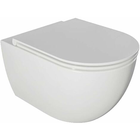 Abattant rectangle pour wc suspendu kube blanc - Frein de chute