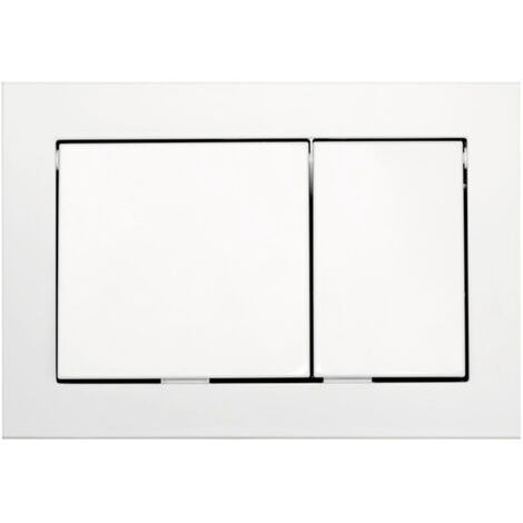 Plaque de commande WC – Finition blanc brillant – Matériau ASA/ABS – Dimensions 214x145x18mm – Compatible réservoirs TECE
