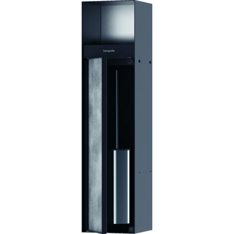 Hansgrohe XtraStoris Rock - Porte-rouleau toilette avec brosse de toilette à encastrer, avec porte, noir mat 56062670 (1/5)