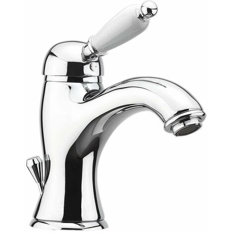 Sapho – Mitigeur de lavabo chrome – Finition laiton – Installation sur plage – Bonde refermable – Flexibles d'alimentation – KI02BC (1/3)