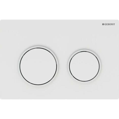 Plaque de commande WC Geberit Omega20 – Blanc mat – Dimensions 212 x 142 x 10 mm – Pour chasse d’eau à 2 volumes