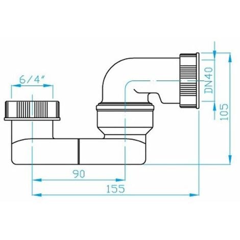 Polysan Accessoires - Siphon avec écrou-raccord 72693