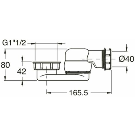 Polysan Accessoires - Siphon avec écrou-raccord 1 1/2, hauteur 42 mm, blanc 71712