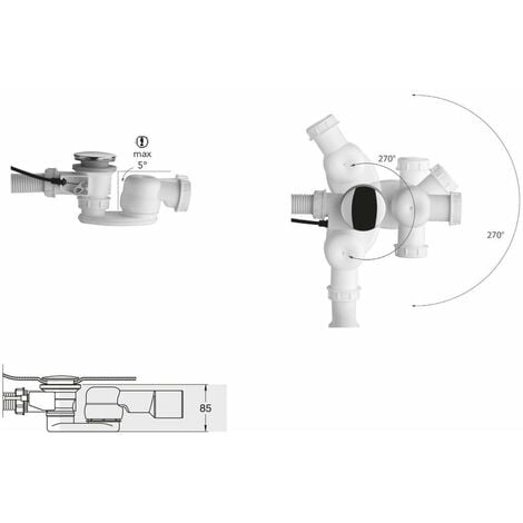 Polysan Accessoires - Siphon avec écrou-raccord 1 1/2, hauteur 42 mm, blanc 71712