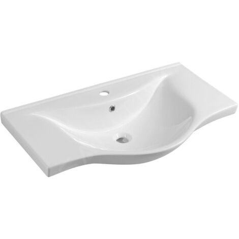 Lavabo suspendu 795x460 mm – Céramique blanche – Avec trop-plein et trou pour robinet – 10080 – Aqualine