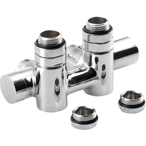 Sapho Twin Combi - Kit de raccordement de valve, raccordement central, droite, entraxe 50 mm, chrome CP461S (1/3)