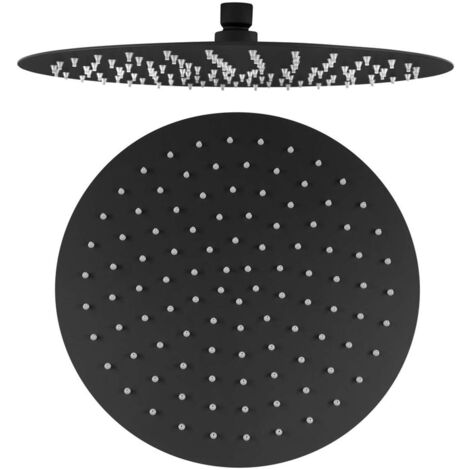 Sapho Slim - Tête de douche, diamètre 30 cm, noir mat MS573B (1/5)