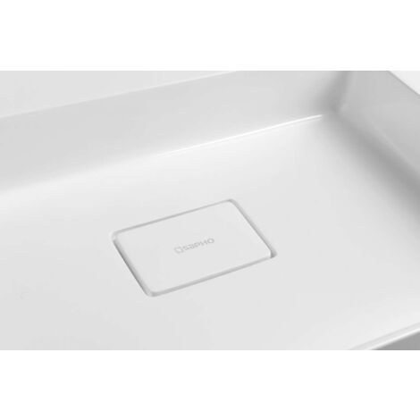 Sapho Godiva - Double-lavabo 96x44 cm, sans trop-plein,2 trous pour robinet, blanc GU096-2