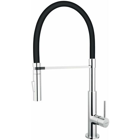 Novaservis Ferro - Mitigeur d'évier avec bras flexible et douchette, noir/chrome BLE4B (1/2)