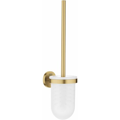 Grohe – Brosse WC murale en verre et métal – Finition Cool Sunrise brossé – Fixations dissimulées – Capacité de charge 5 kg - 40374GN1