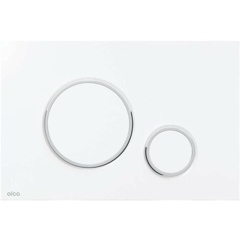 Alca Thin - Plaque de déclenchement, antibactérien, blanc mat/chrome brillant M776 (1/3)