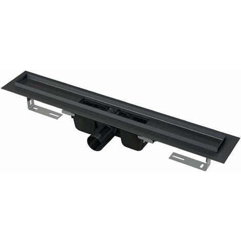 Alca - Caniveau de douche 75 cm, avec rebord pour grille perforée, noir mat APZ1BLACK-750 (1/2)
