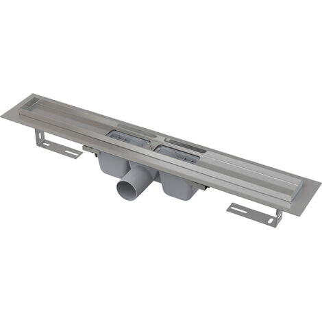 Alca - Caniveau de douche 85 cm, avec rebord pour grille perforée, acier inoxydable APZ1-850 (1/3)