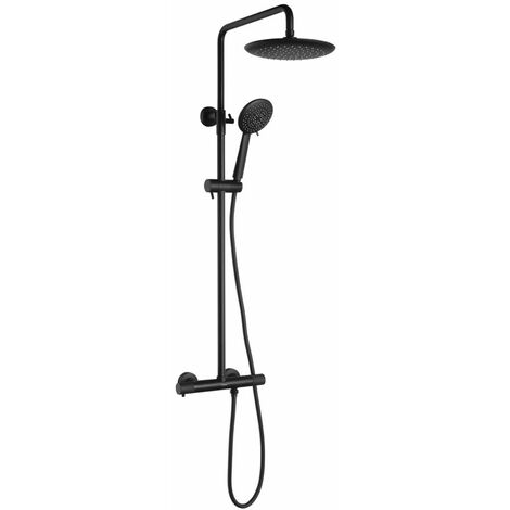 Sapho Solaris - Set de douche avec thermostat, 5 jets, noir mat WD139B (1/5)