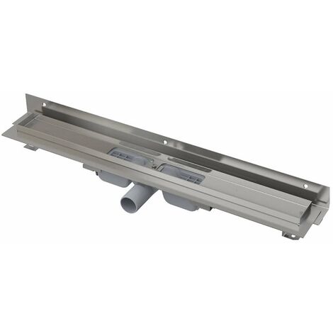 Alca - Caniveau de douche Flexible Low 115 cm, avec collier ajustable au mur, inox APZ104-1150 (1/4)