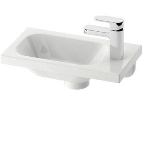 Ravak Chrome - Lave-mains 400x220 mm, avec un trou pour robinet à droite, blanc XJGP1100000 (1/3)