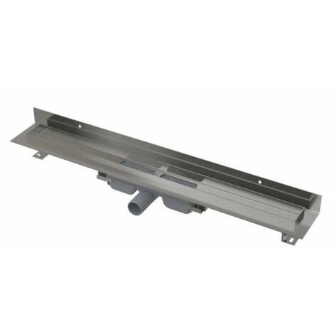 Alca - Caniveau de douche Wall Low 115 cm, avec rebord pour grille pleine et collier de fixation au mur, inox APZ116-1150 (1/2)