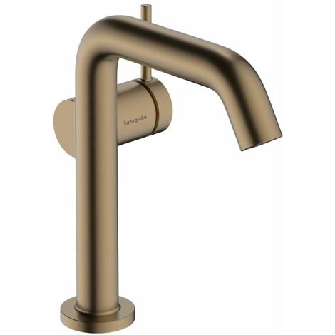 Hansgrohe – Mitigeur de lavabo CoolStart avec vidage Push-Open – Économie d'eau EcoSmart 4 l/min – Bronze brossé – Hauteur 201 mm – 73340140 (1/6)