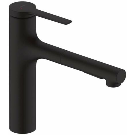 Hansgrohe Zesis M33 - Mitigeur d'évier avec douchette extractible, noir mat 74822670 (1/5)