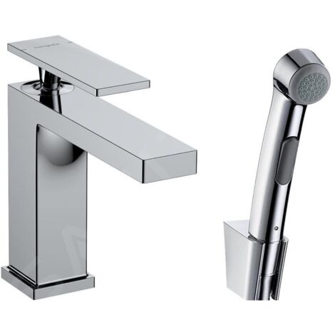 Hansgrohe Tecturis E - Mitigeur de lavabo avec vidage Push-Open et douchette de bidet, EcoSmart, chrome 73210000 (1/5)