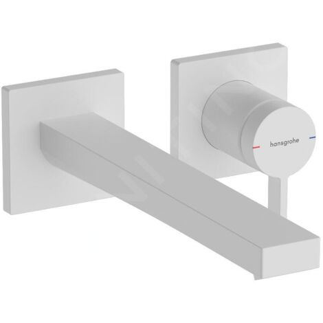 Hansgrohe Tecturis E - Mitigeur de lavabo encastré, avec vidage, installation à 2 trous, EcoSmart, blanc mat 73051700 (1/5)