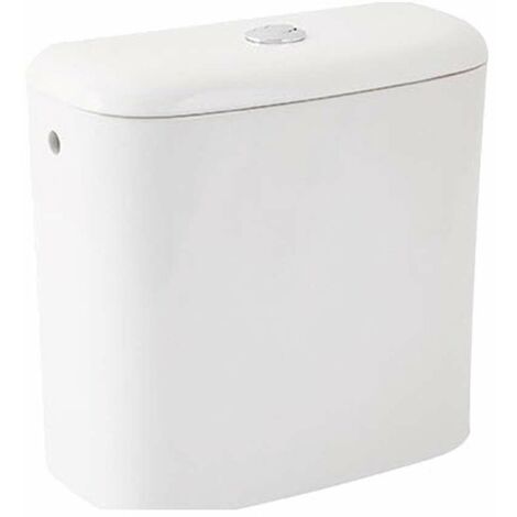 Jika – Réservoir de chasse d'eau céramique 3/6 litres – Alimentation latérale 3/8 – Mécanisme Dual Flush – Dimensions 380x220x385mm – H8276120002411 (1/7)