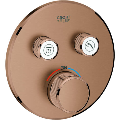 Grohe – Mitigeur thermostatique de douche encastré – Finition métal bronze – Technologie SmartControl – Débit 24 l/min et 26 l/min
