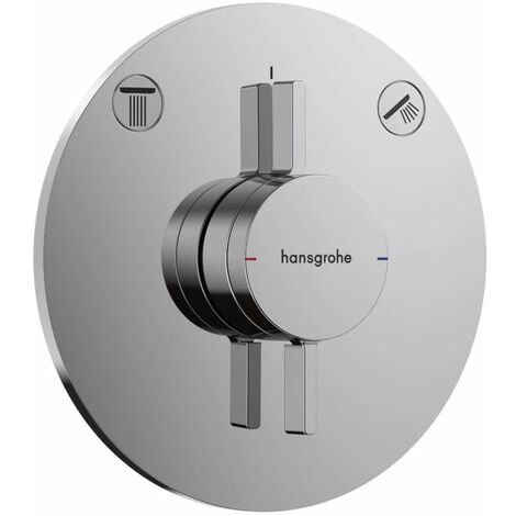 Hansgrohe – Mitigeur de douche encastré 75418000 – 2 sorties – Finition chrome – Débit 31 l/min – Installation facile avec rosace ajustable