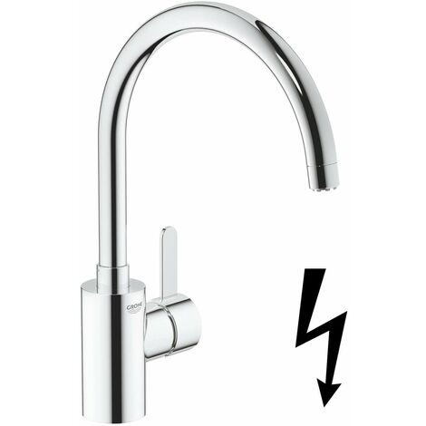 Grohe – Mitigeur monocommandé pour évier – Bec haut orientable – Hauteur 354 mm – Finition chrome – Cartouche céramique SilkMove 35 mm (1/10)