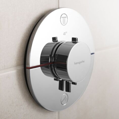 hansgrohe ShowerSelect Comfort S thermostat 15554000 encastré, pour 2 Verbraucher , sans combinaison de sécurité EN 1717, chromé