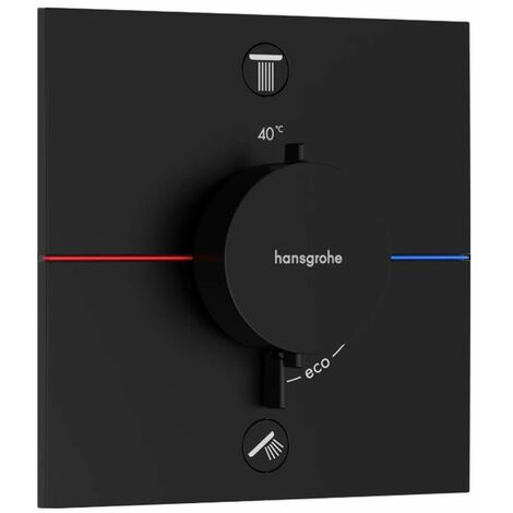 Hansgrohe ShowerSelect Comfort - Mitigeur thermostatique encastré, 2 sorties, noir mat 15572670