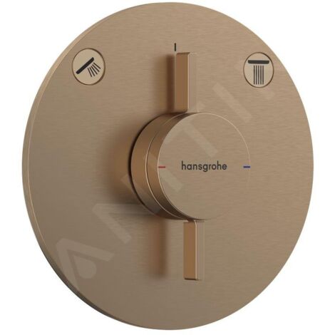 Hansgrohe – Mitigeur de douche encastré 2 sorties – Finition bronze brossé – Système de mélange céramique – 75418140