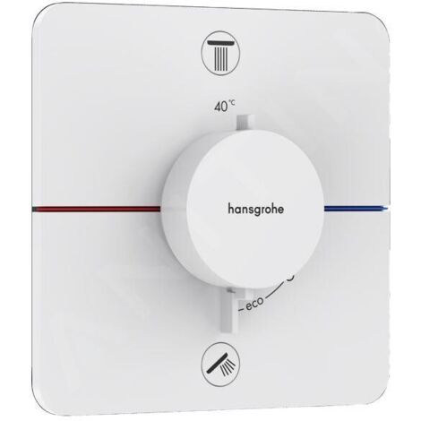 Hansgrohe ShowerSelect Comfort - Mitigeur thermostatique encastré, 2 sorties, blanc mat 15583700
