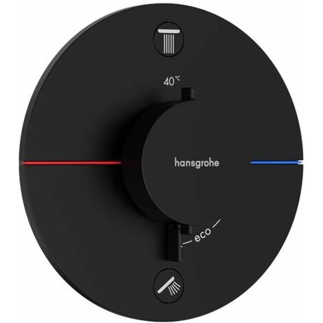 Hansgrohe ShowerSelect Comfort - Mitigeur thermostatique encastré, 2 sorties, noir mat 15554670