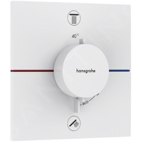 Hansgrohe ShowerSelect Comfort - Mitigeur thermostatique encastré, 2 sorties, blanc mat 15572700