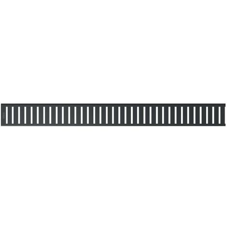 Alca Grilles - Grille pour caniveau de douche linéaire 115 cm, noir mat PURE-1150BLACK (1/2)