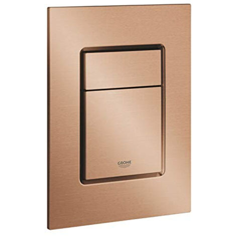 Grohe – Plaque de déclenchement WC Warm Sunset brossé – Finition métal – Dimensions 130x172mm – Technologie EcoJoy pour double-chasse - 37535DL0
